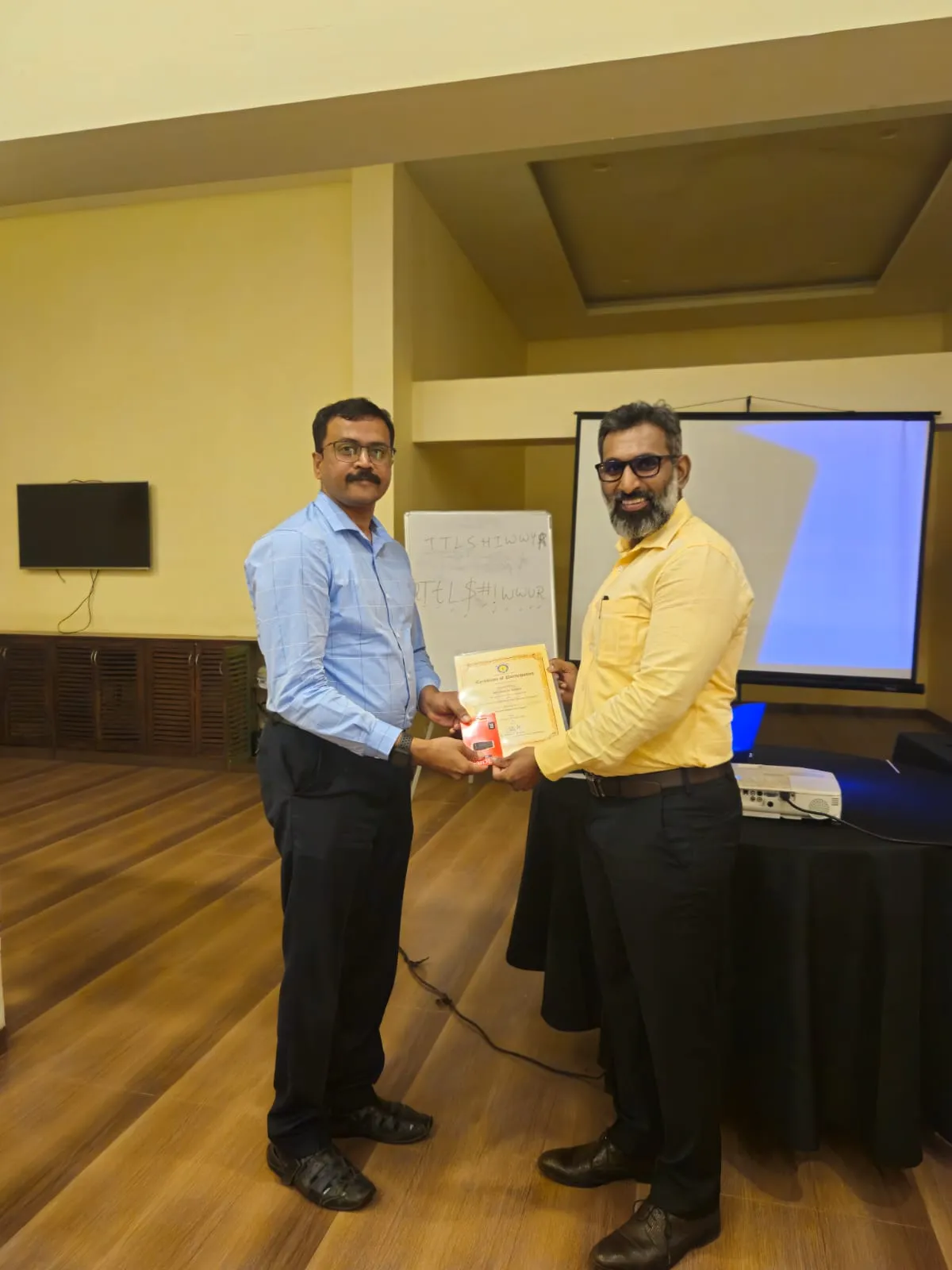 Certificate distribution ceremony at Avanteia NPC Cyber Security Training Dhempe College Panjim