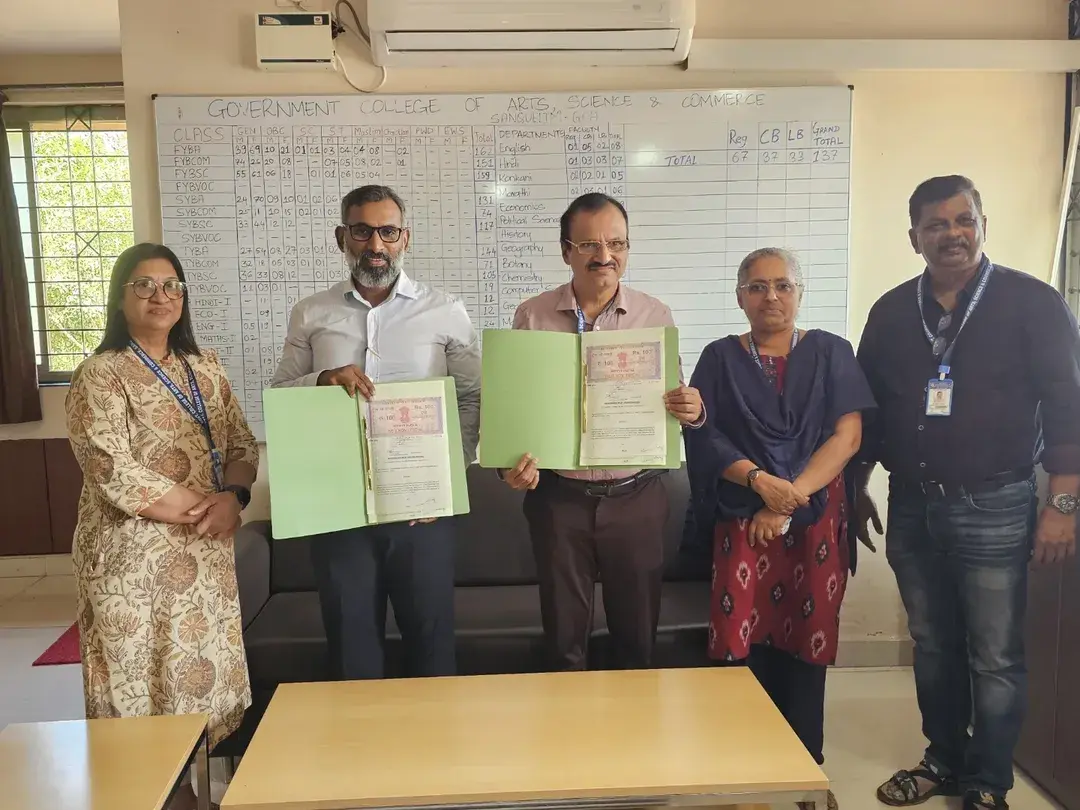 MOU with Government College of Arts, Science & Commerce, Sanquelim